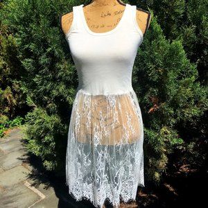 SMWS Womens Lace Trim Jersey Tunic Tank